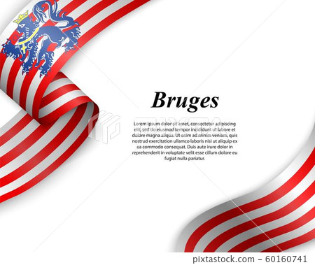 Waving ribbon with flag of City 60160741