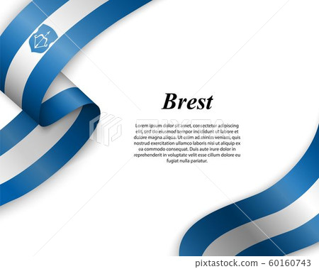 Waving ribbon with flag of City 60160743