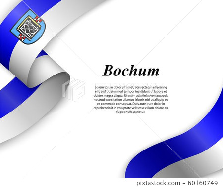 Waving ribbon with flag Waving ribbon with flag 60160749