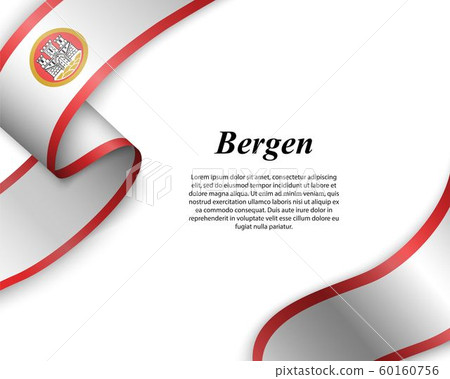 Waving ribbon with flag of City 60160756