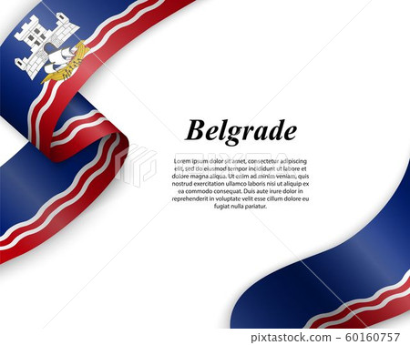 Waving ribbon with flag of City Waving ribbon with flag of City 60160757