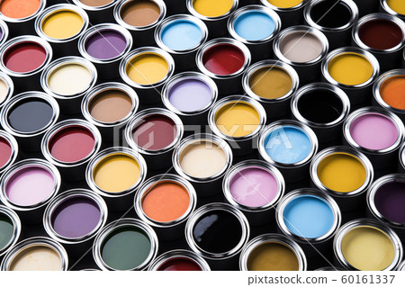 Rainbow, tin metal cans with color paint 60161337