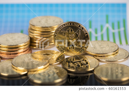 Gold Bitcoin on the background of the chart Gold Bitcoin on the background of the chart 60161553