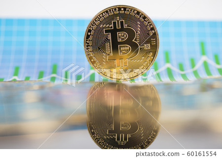 Gold Bitcoin Coin. Buisness and financial 60161554