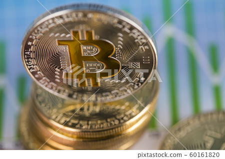 Golden Bitcoin Coin, virtual money, financial Golden Bitcoin Coin, virtual money, financial 60161820