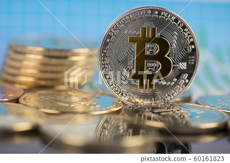 Gold Bitcoin on the background of the chart Gold Bitcoin on the background of the chart 60161823