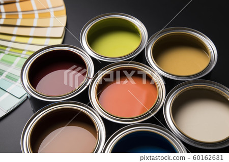 Open cans of paint, Creativity concept Open cans of paint, Creativity concept 60162681