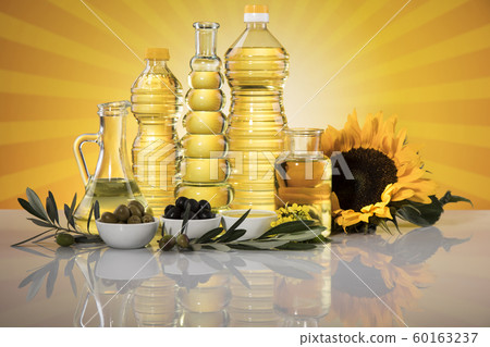 Healthy oil from sunflower, olive, rapeseed oil. Healthy oil from sunflower, olive, rapeseed oil. 60163237