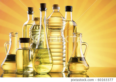 Cooking oils in bottle background Cooking oils in bottle background 60163377