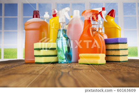 Cleaning products. Home concept and window 60163609