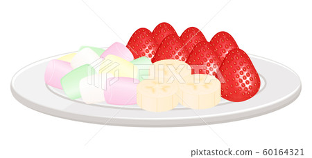 Fruit illustrations on a plate 60164321
