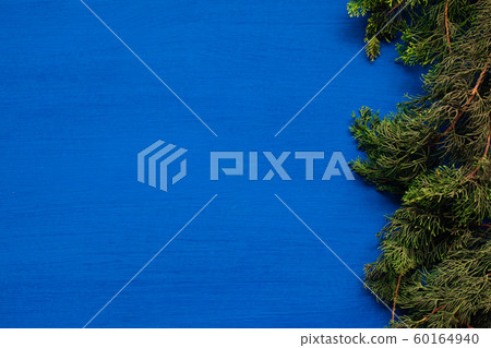 New Year's decor snowflakes Christmas tree blue background New Year's decor snowflakes Christmas tree blue background 60164940