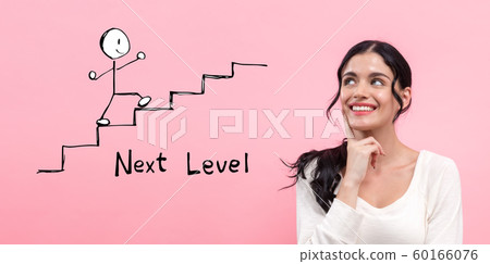 Next level concept with young woman 60166076