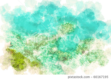 宮古島，愛侶島海，水彩風格 60167195