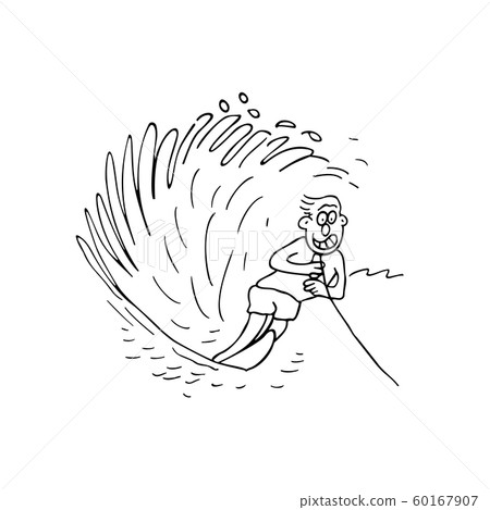 boy surfing cartoon illustration vector