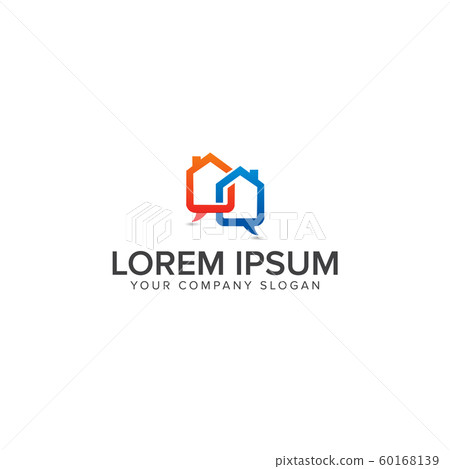 Chat House Icon logo design concept template Chat House Icon logo design concept template 60168139
