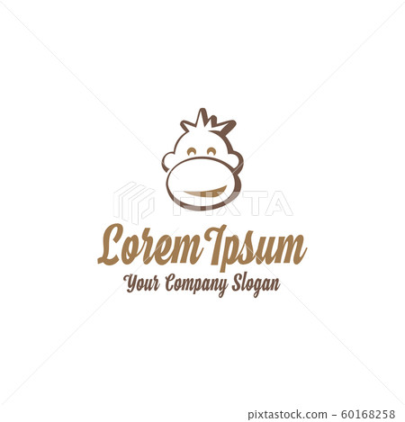 Simple monkey head logo template design. Vector 60168258