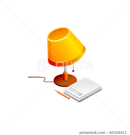 lamp and book pencil. Vector Illustration Isolated lamp and book pencil. Vector Illustration Isolated 60168421