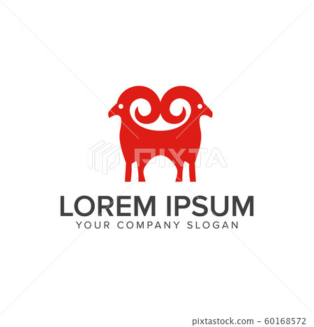 couple goat logo. animal logo design concept couple goat logo. animal logo design concept 60168572