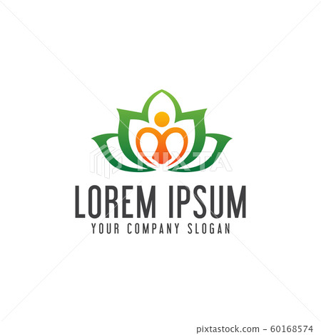 yoga leaf logo. healt care logo design concept yoga leaf logo. healt care logo design concept 60168574