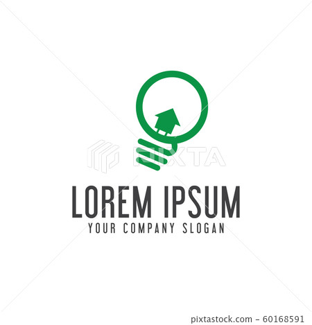 light bulb real estate logo design concept 60168591