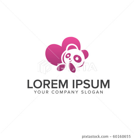 love panda logo design concept template 60168655