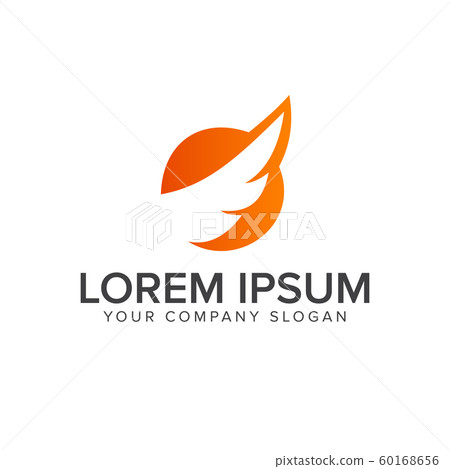 wings and sun logo design concept template 60168656