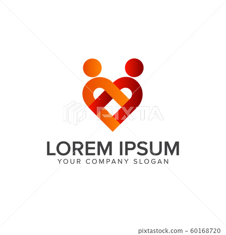couple people love logo design concept template 60168720