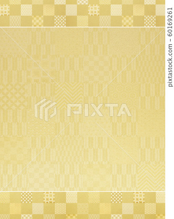 背景，日式，日式，日式，日式紙，金箔，花紋，格子圖案框架 60169261
