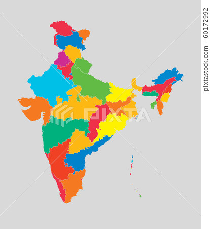India country map divided on state template 60172992