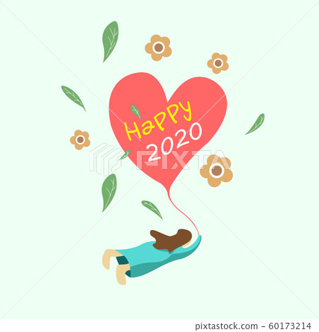 Illustration, calligraphy, new year, 2020, woman Illustration, calligraphy, new year, 2020, woman 60173214