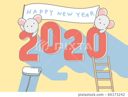 Illustration, calligraphy, new year, 2020, rat Illustration, calligraphy, new year, 2020, rat 60173242