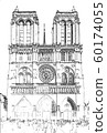 Illustration of Notre Dame de Paris - Paris, France 60174055