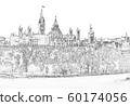 Sketch of Parliament Hill in Ottawa - Ontario, Canada 60174056