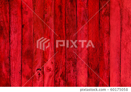 Red wood texture. Background old red panels.  60175058