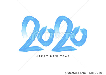 2020 happy new year card, banner. Creative holiday poster. Hand drawn design. Handwritten modern brush lettering background isolated vector. 2020 happy new year card, banner. Creative holiday poster. Hand drawn design. Handwritten modern brush lettering background isolated vector. 60175486