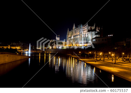 Cathedral of Palma de Mallorca at night - Spain Cathedral of Palma de Mallorca at night - Spain 60175537