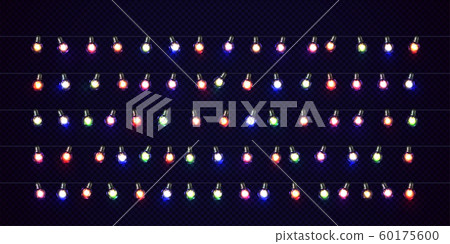 Christmas lights. Glow Xmas garlands of LED bulbs Christmas lights. Glow Xmas garlands of LED bulbs 60175600