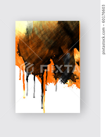 Orange and black ink brush stroke on white Orange and black ink brush stroke on white 60176603