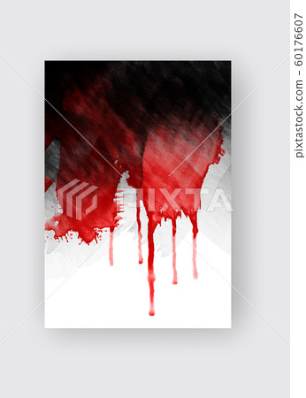 Black and red ink brush stroke on white Black and red ink brush stroke on white 60176607