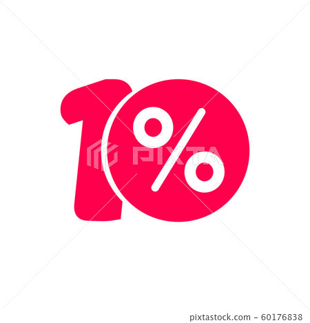 Ten Percent Off Discount Or Offer Label Vector Stock Illustration