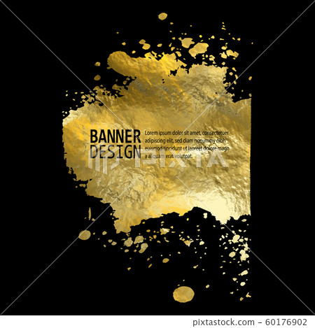 Gold Texture Paint Stain Illustration. Abstract 60176902