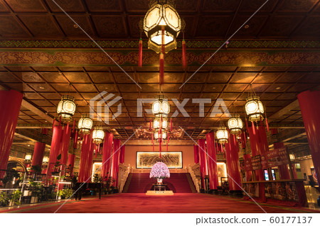 Taiwan Hotel Lobby Lighting and Potted Orchids 60177137