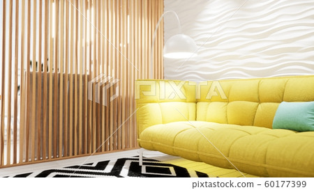 Modern design living room interior in Scandinavian style . 3D rendering Modern design living room interior in Scandinavian style . 3D rendering 60177399