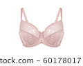 Beautiful pink bra. Lace bra, isolated on white background. 60178017