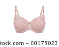 Beautiful pink bra. Lace bra, isolated on white background. 60178023