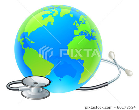Globe World Health Day Earth Stethoscope Concept 60178554