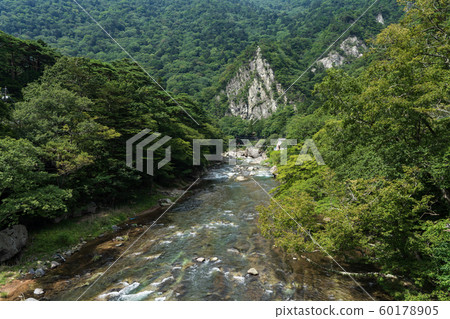 Toshigi Prefecture Nasushiobara City Shiobara Onsen Tenguiwa Yodogawa Noriiwa (August) 60178905