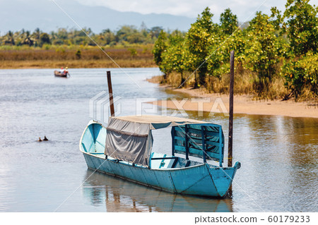 rusted abandoned boat, Maroantsetra, Madagascar 60179233