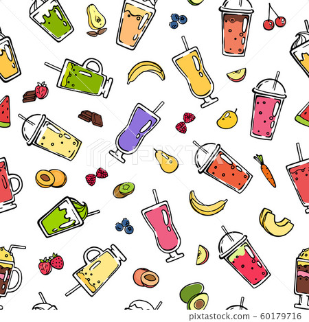 Vector doodle smoothie pattern or background illustration 60179716